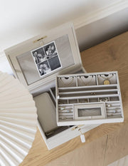 Boîte à bijoux photo de luxe de taille moyenne Stackers - Crème d'avoine