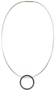 Ti2 Titanium Retro Large Pendant - Rainbow