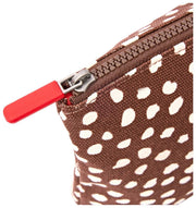 Pochette moyenne en toile de coton Roka Maida Vale - Pois marron