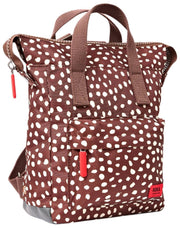 Petit sac à dos en toile recyclée Roka Bantry B - Marron à pois
