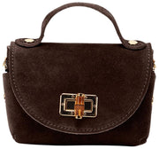 Elie Beaumont Suede Mini Bambou Bag - Dark Chocolate Brown