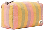 Roka Mayfair Petite trousse de toilette en toile de coton - Rayures multiples délavées