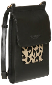 Alice Wheeler London Mini sac à bandoulière Bloomsbury - Noir/Léopard
