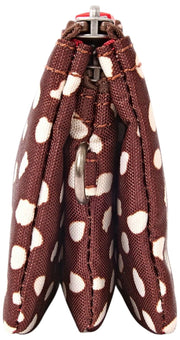 Petit portefeuille en toile recyclée Roka Carnaby - Taches marron