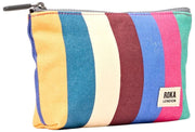 Roka Maida Vale Petite pochette en toile de coton - Larges rayures multiples