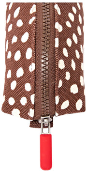 Roka Tate Petite pochette en toile de coton - Pois marron