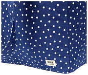 Roka Sloane Sac à bandoulière en toile de coton de taille moyenne - Bleu marine à pois