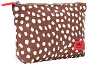 Roka Maida Vale Petite pochette en toile de coton - Pois marron