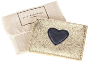Elie Beaumont Heart Cardholder - Gold/Navy