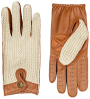 Gants de conduite en cuir Dents The Suited Racer Hatcher - Cognac Tan