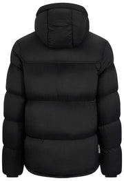 Helvetica Mountain Pioneers Middle Block Hooded Down Jacket - Black