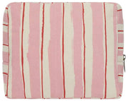 Trousse de Toilette Extra Large Hindbag Alix - Rayures Rose/Rouge