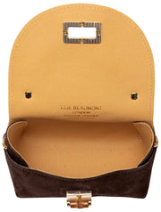Elie Beaumont Suede Mini Bambou Bag - Dark Chocolate Brown