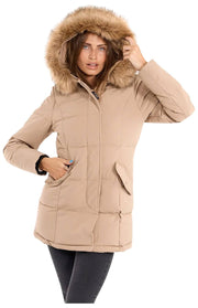 Helvetica Mountain Pioneers Parka à capuche Sarah - Beige taupe