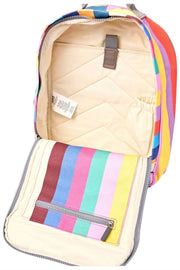 Roka Hampton Small Cotton Canvas Backpack - Wide Multi Stripe