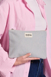 Pochette Zippée Hindbag Ema Medium - Rayures Bleues