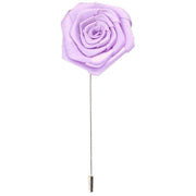 Bassin and Brown Rose Flower Lapel Pin - Bright Lilac