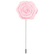 Bassin and Brown Rose Flower Lapel Pin - Pastel Pink