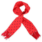 Knightsbridge Neckwear Polka Dot Aviator Silk Scarf - Red/Black