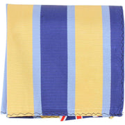 Knightsbridge Neckwear Striped Silk Pocket Square - Yellow/Blue