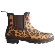 Hunter Original Leopard Chelsea Boots - Beige/Chocolate Brown