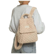 Moon Nude Teddy Flap Backpack - Brown/Cream
