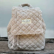Moon Nude Teddy Flap Backpack - Brown/Cream