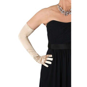 Dents Long Satin Shoulder Length Evening Gloves - Gold