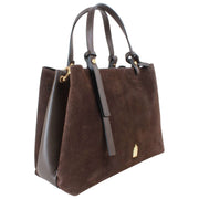 Franchetti Bond Clara Medium Tote Bag  - Chocolate Suede/Dollaro