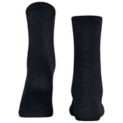 Falke Chaussettes Côtelées Brillantes - Noir