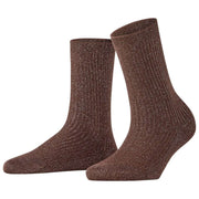 Falke Shiny Rib Socks - Dark Brown