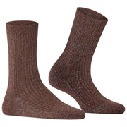 Falke Shiny Rib Socks - Dark Brown