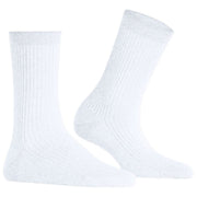 Falke Chaussettes Côtelées Brillantes - Blanc