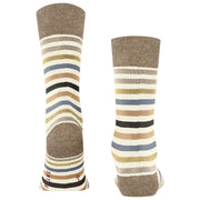 Falke Chaussettes à Rayures Teintées - Blanc Cassé