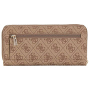 GUESS Laurel II Large Zip Around Purse - Latte Brown Logo
