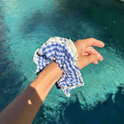 Moon Nude Spring Scrunchie - Bleu/Blanc/Vert