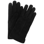 Isotoner Faux Fur Lined Suede Gloves - Black