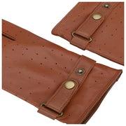 Gants à sangle en cuir perforé Isotoner - Tan