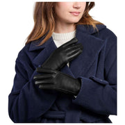 Gants en cuir doublés de fourrure de qualité supérieure Isotoner - Noir