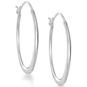 KJ Beckett Oval Creole Earrings - Silver