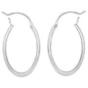 KJ Beckett Oval Creole Earrings - Silver