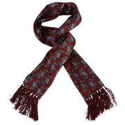 Knightsbridge Neckwear Paisley Aviator Silk Scarf - Burgundy