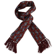 Knightsbridge Neckwear Paisley Aviator Silk Scarf - Burgundy