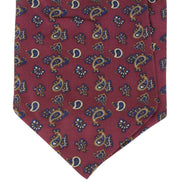 Knightsbridge Neckwear Small Paisley Silk Cravat - Wine