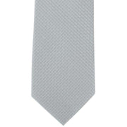 Michelsons of London Semi Plain Tie and Pocket Square Set - Silver