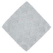 Michelsons of London Tonal Polyester Paisley Pocket Square and Tie Set - Silver