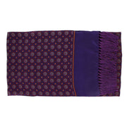 Michelsons of London Vintage Medallion Silk and Wool Scarf - Purple