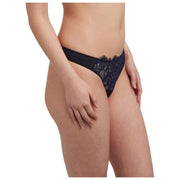 String en dentelle sur le devant Skarlett Blue Entice - Noir/Marine minuit