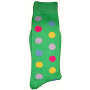 Bassin and Brown Spotted Midcalf Socks - Green/Multi-colour