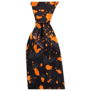 Knightsbridge Neckwear Paint Splash Tie - Black/Orange